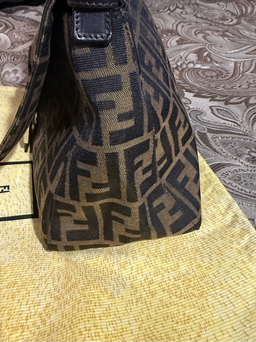 Fendi Brown and Black FF Canvas Shoulder Bag w/ Dust bag!